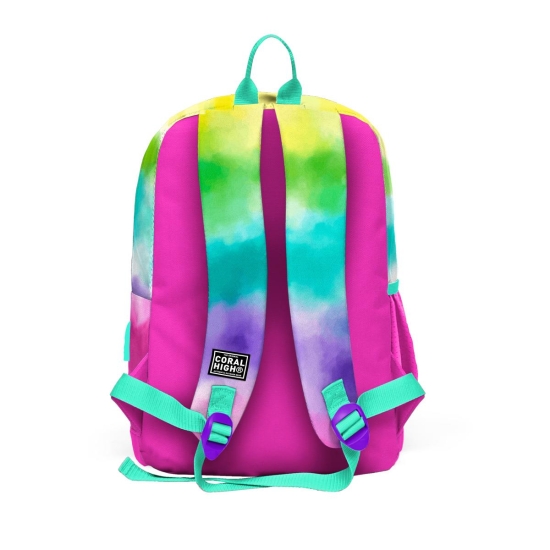 Coral High Kids Renkli Batik Desenli Dört Bölmeli USB'li Okul Sırt Çantası 23839 - 4
