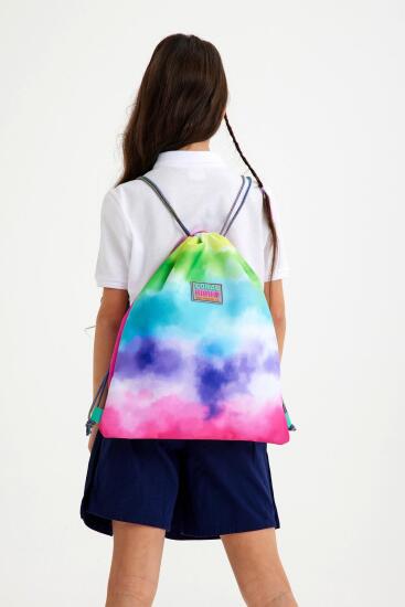 Coral High Kids Renkli Batik Desenli İpli Büzgülü Sırt Çantası 22439 - 2