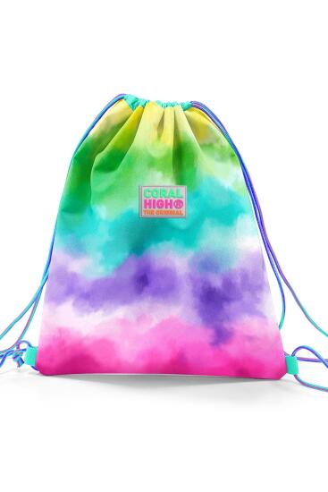 Coral High Kids Renkli Batik Desenli İpli Büzgülü Sırt Çantası 22439 - 3