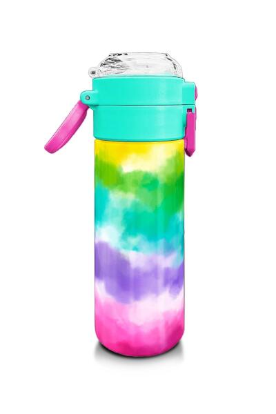 Coral High Kids Renkli Batik Desenli Pipetli ve Direkt İçim Çelik Termos 500 ml 31944 - 2