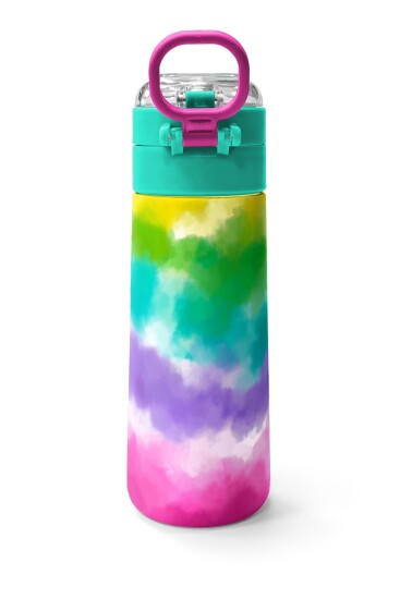 Coral High Kids Renkli Batik Desenli Pipetli ve Direkt İçim Çelik Termos 500 ml 31944 - 4