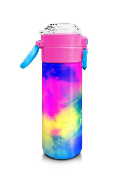 Coral High Kids Renkli Batik Desenli Pipetli ve Direkt İçim Çelik Termos 500 ml 31958 - 2