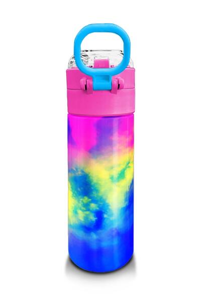 Coral High Kids Renkli Batik Desenli Pipetli ve Direkt İçim Çelik Termos 500 ml 31958 - 3
