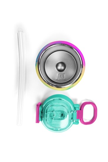 Coral High Kids Renkli Batik Desenli Pipetli ve Direkt İçim Çelik Termos 500 ml 31958 - 7