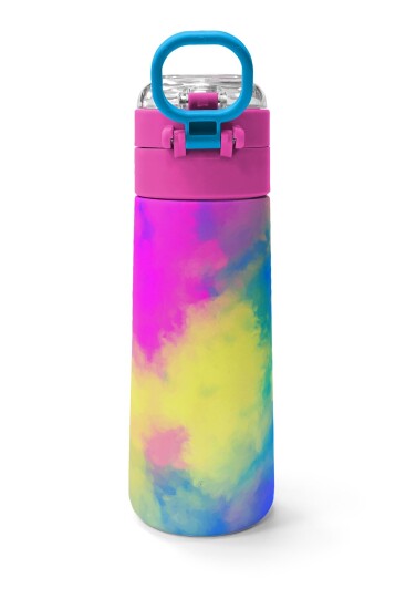 Coral High Kids Renkli Batik Desenli Pipetli ve Direkt İçim Çelik Termos 500 ml 31958 - 4