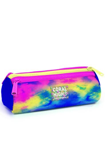 Coral High Kids Renkli Batik Desenli Üç Bölmeli Kalem Çantası 22057 - CORAL HIGH KIDS