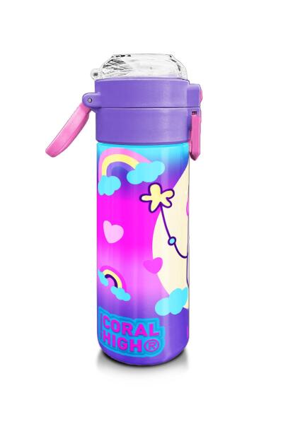 Coral High Kids Renkli Batik Unicorn Dondurma Desenli Pipetli ve Direkt İçim Çelik Termos 500 ml 31801 - 2