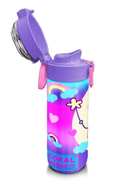Coral High Kids Renkli Batik Unicorn Dondurma Desenli Pipetli ve Direkt İçim Çelik Termos 500 ml 31801 - 6