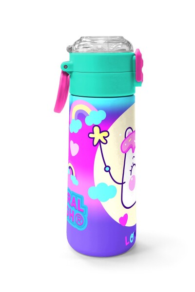 Coral High Kids Renkli Batik Unicorn Dondurma Desenli Pipetli ve Direkt İçim Çelik Termos 500 ml 31801 - 2