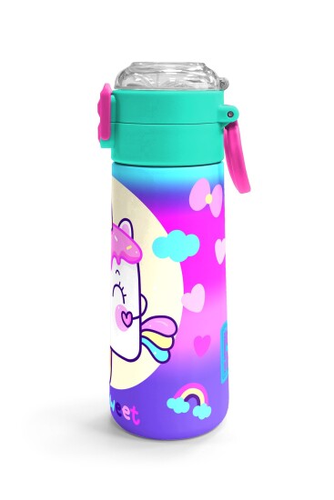 Coral High Kids Renkli Batik Unicorn Dondurma Desenli Pipetli ve Direkt İçim Çelik Termos 500 ml 31801 - 3