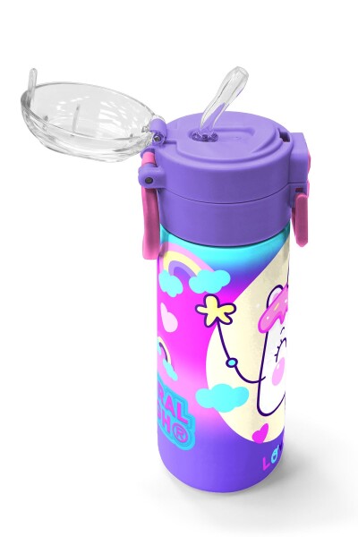 Coral High Kids Renkli Batik Unicorn Dondurma Desenli Pipetli ve Direkt İçim Çelik Termos 500 ml 31801 - 5