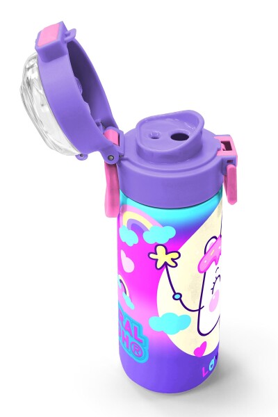 Coral High Kids Renkli Batik Unicorn Dondurma Desenli Pipetli ve Direkt İçim Çelik Termos 500 ml 31801 - 6