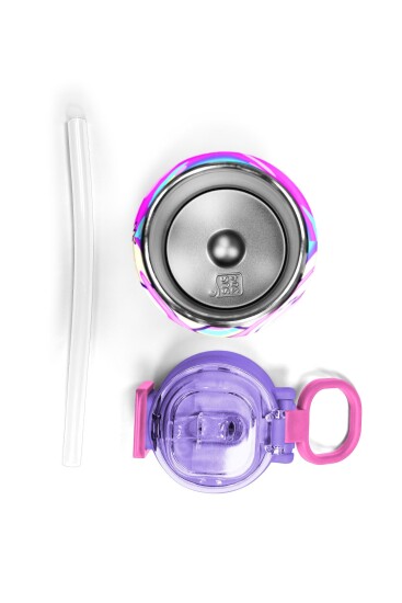 Coral High Kids Renkli Batik Unicorn Dondurma Desenli Pipetli ve Direkt İçim Çelik Termos 500 ml 31801 - 7