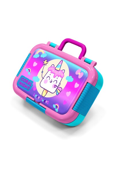 Coral High Kids Renkli Batik Unicorn Dondurma Prenses Desenli Paslanmaz Çelik Beslenme Kabı 39320 - 1