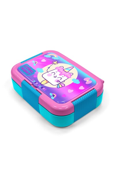 Coral High Kids Renkli Batik Unicorn Dondurma Prenses Desenli Paslanmaz Çelik Beslenme Kabı 39320 - 2
