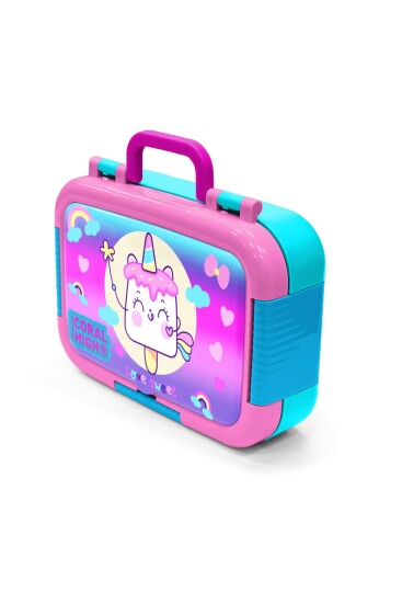 Coral High Kids Renkli Batik Unicorn Dondurma Prenses Desenli Paslanmaz Çelik Beslenme Kabı 39320 - 4
