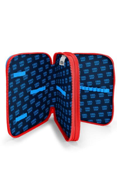 Coral High Kids Renkli Blok Desenli Çift Katlı Kalem Çanta 11157 - 4