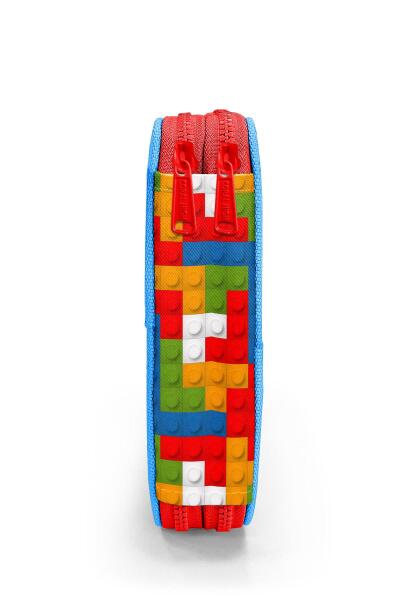 Coral High Kids Renkli Blok Desenli Çift Katlı Kalem Çanta 11157 - 8