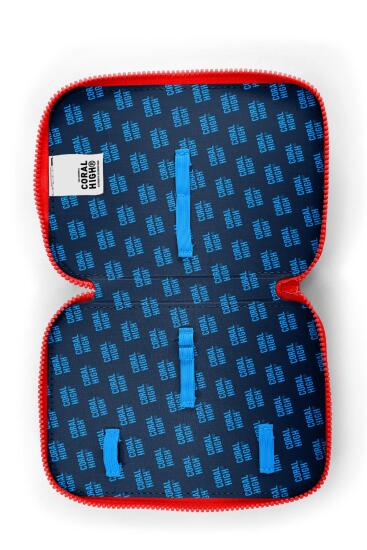 Coral High Kids Renkli Blok Desenli Çift Katlı Kalem Çanta 11157 - 6