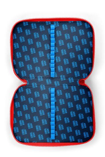 Coral High Kids Renkli Blok Desenli Çift Katlı Kalem Çanta 11157 - 7