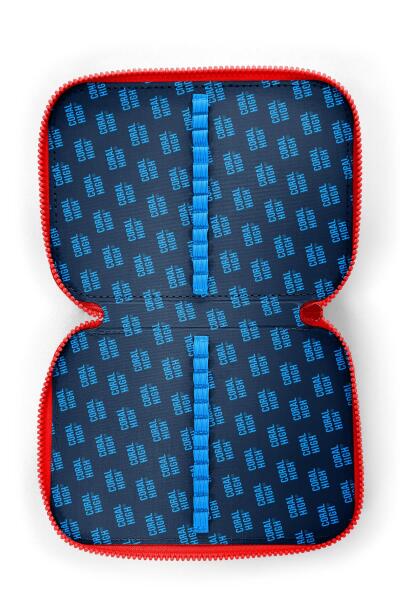 Coral High Kids Renkli Blok Desenli Çift Katlı Kalem Çanta 11157 - 7