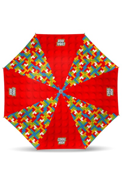 Coral High Kids Renkli Blok Desenli Çocuk Şemsiyesi 12675 - 2