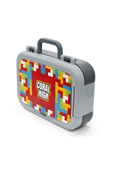 Coral High Kids Renkli Blok Desenli Paslanmaz Çelik Beslenme Kabı 39283 - 4