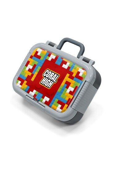 Coral High Kids Renkli Blok Desenli Paslanmaz Çelik Beslenme Kabı 39283 
