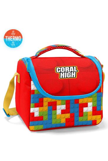 Coral High Kids Renkli Blok Desenli Thermo Beslenme Çantası 11791 - Coral High KIDS