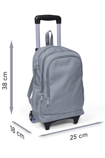 Coral High Kids Renkli Blok Desenli Üç Bölmeli Çekçekli Okul Sırt Çantası 23975 - 5