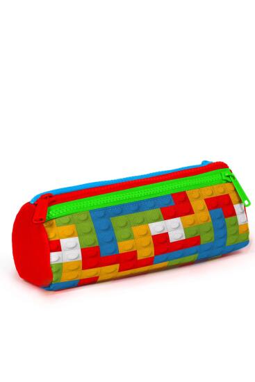 Coral High Kids Renkli Blok Desenli Üç Bölmeli Kalem Çantası 22091 - 3