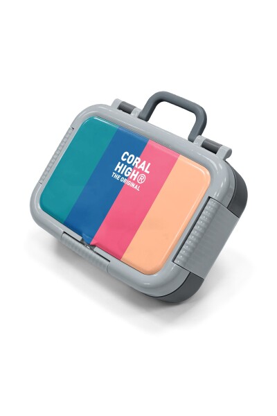 Coral High Kids Renkli Çizgi Desenli Paslanmaz Çelik Beslenme Kabı 39186 - 1