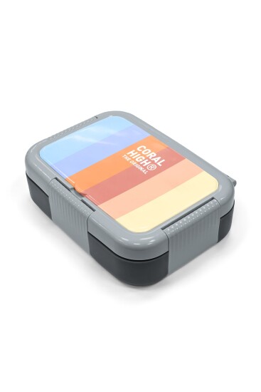 Coral High Kids Renkli Çizgi Desenli Paslanmaz Çelik Beslenme Kabı 39187 - 2