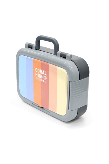 Coral High Kids Renkli Çizgi Desenli Paslanmaz Çelik Beslenme Kabı 39187 - 4