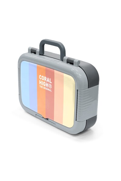 Coral High Kids Renkli Çizgi Desenli Paslanmaz Çelik Beslenme Kabı 39187 - 4