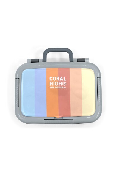 Coral High Kids Renkli Çizgi Desenli Paslanmaz Çelik Beslenme Kabı 39187 - 5