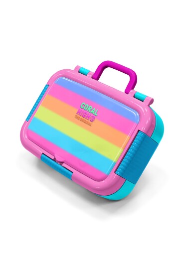 Coral High Kids Renkli Çizgi Desenli Paslanmaz Çelik Beslenme Kabı 39278 - 1