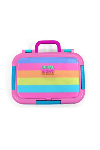 Coral High Kids Renkli Çizgi Desenli Paslanmaz Çelik Beslenme Kabı 39278 - 5