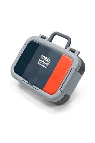 Coral High Kids Renkli Çizgi Desenli Paslanmaz Çelik Beslenme Kabı 39288 - 1