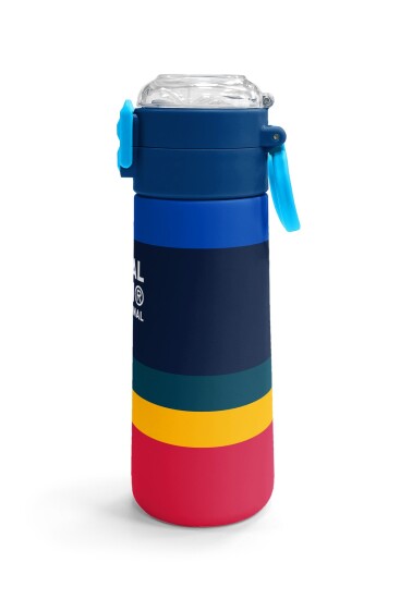 Coral High Kids Renkli Çizgi Desenli Pipetli ve Direkt İçim Çelik Termos 500 ml 38122 - 3