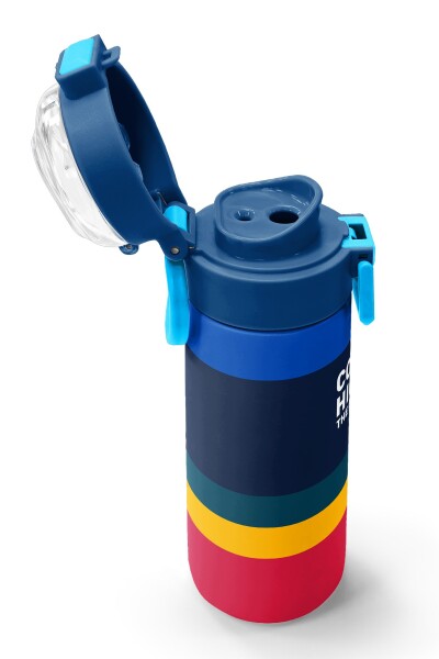 Coral High Kids Renkli Çizgi Desenli Pipetli ve Direkt İçim Çelik Termos 500 ml 38122 - 6