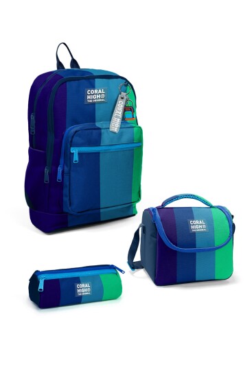 Coral High Kids Renkli Çizgili 3’lü Okul Çanta Seti SET0123781 - Coral High