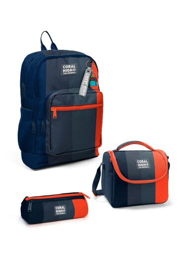 Coral High Kids Renkli Çizgili 3’lü Okul Çanta Seti SET0123782 - Coral High