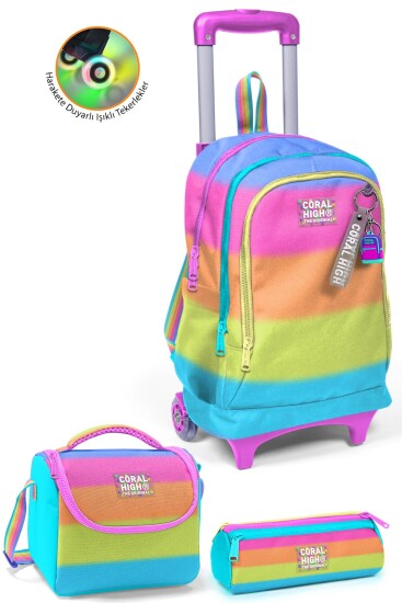 Coral High Kids Renkli Çizgili 3’lü Okul Çanta Seti SET0123970 - Coral High