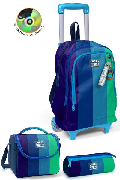 Coral High Kids Renkli Çizgili 3’lü Okul Çanta Seti SET0123981 - 1