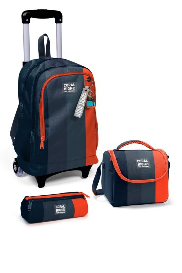 Coral High Kids Renkli Çizgili 3’lü Okul Çanta Seti SET0123982 - Coral High