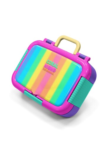 Coral High Kids Renkli Çizgili Desenli Paslanmaz Çelik Beslenme Kabı 39180 - 1