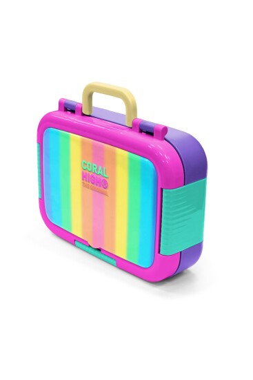 Coral High Kids Renkli Çizgili Desenli Paslanmaz Çelik Beslenme Kabı 39180 - 4