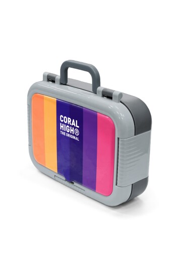 Coral High Kids Renkli Çizgili Desenli Paslanmaz Çelik Beslenme Kabı 39181 - 4