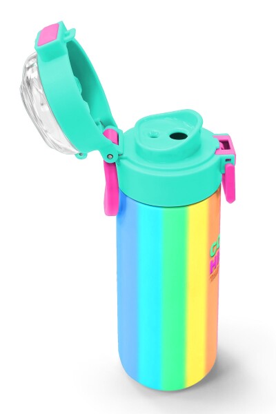 Coral High Kids Renkli Çizgili Desenli Pipetli ve Direkt İçim Çelik Termos 500 ml 31873 - 6